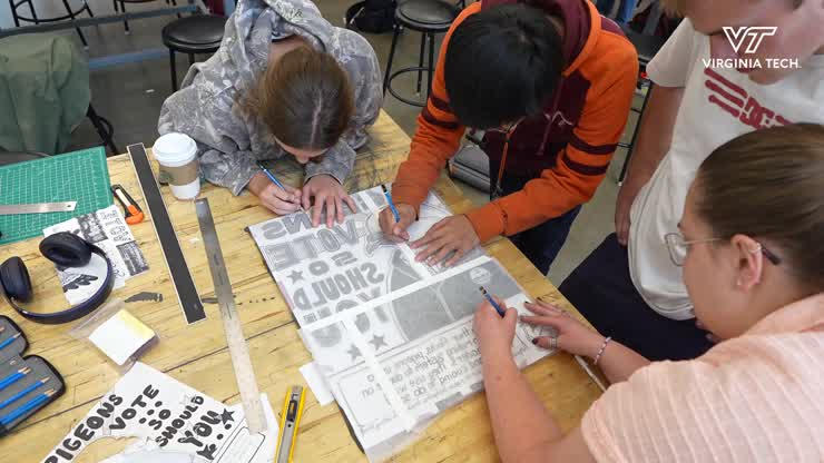 Students use their artistic skills to "Get Out the Vote"