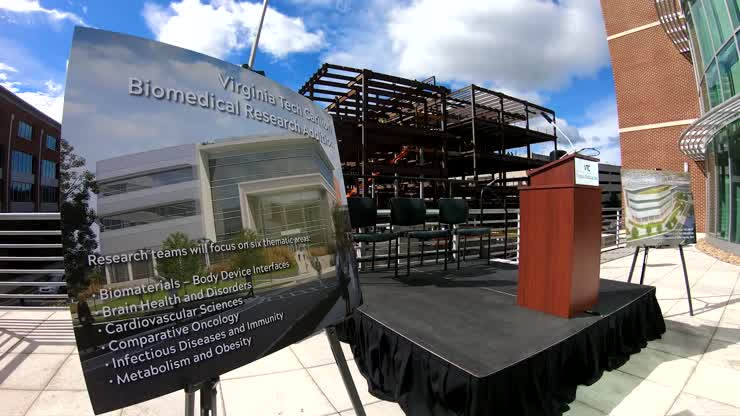 A construction milestone for Virginia Tech Carilion Biomedical Research