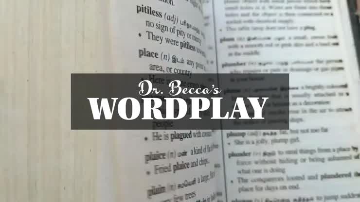 Time for Dr. Becca's Wordplay