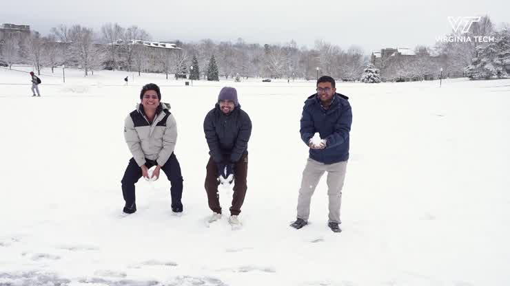 Virginia Tech becomes a winter wonderland