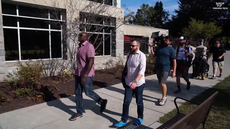 NFL Films comes to campus for documentary of Bruce Smith