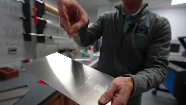 Bartlett lab tests strong adhesive bond with a brick drop
